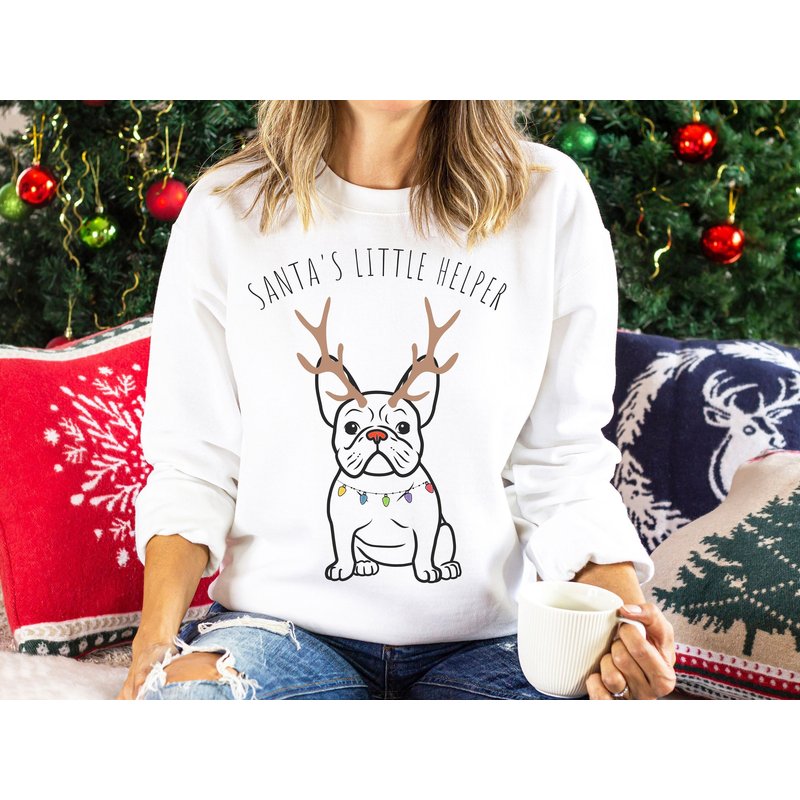 French Bulldog Christmas Unisex Sweatshirt, Frenchie Lover Sweatshirt — Sweats à capuche pour hommes