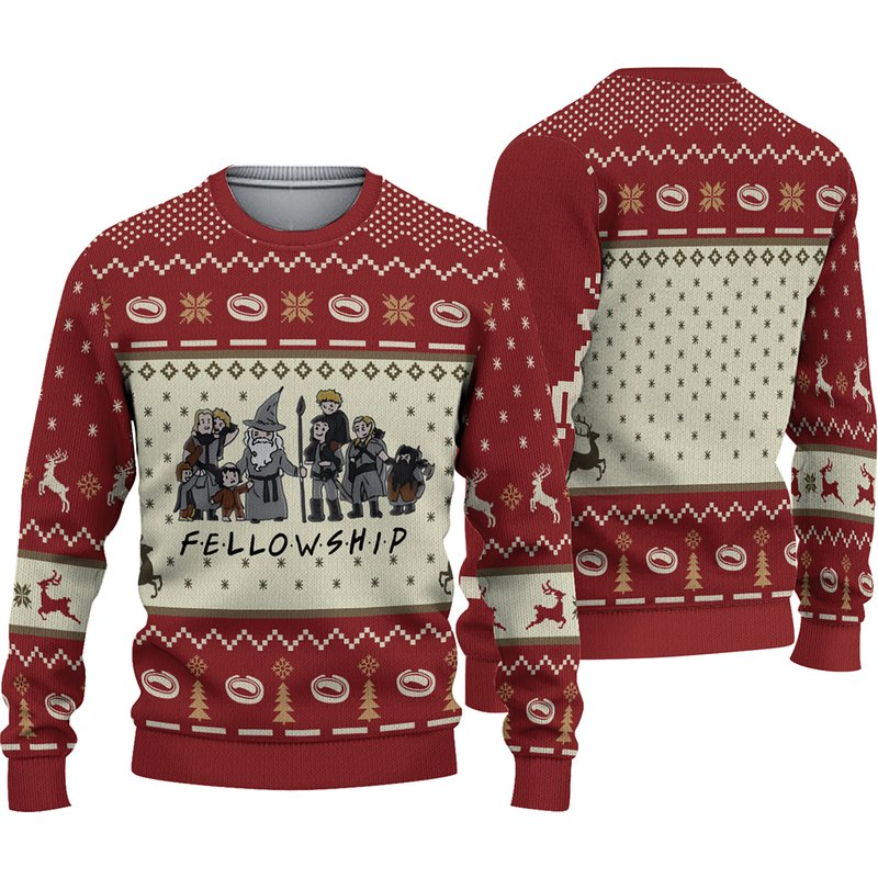 Lord Of The Rings: The Fellowship Ugly Knitted Christmas 3d Sweater