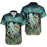 Diver Fighting With Octopus Hawaiian Shirt