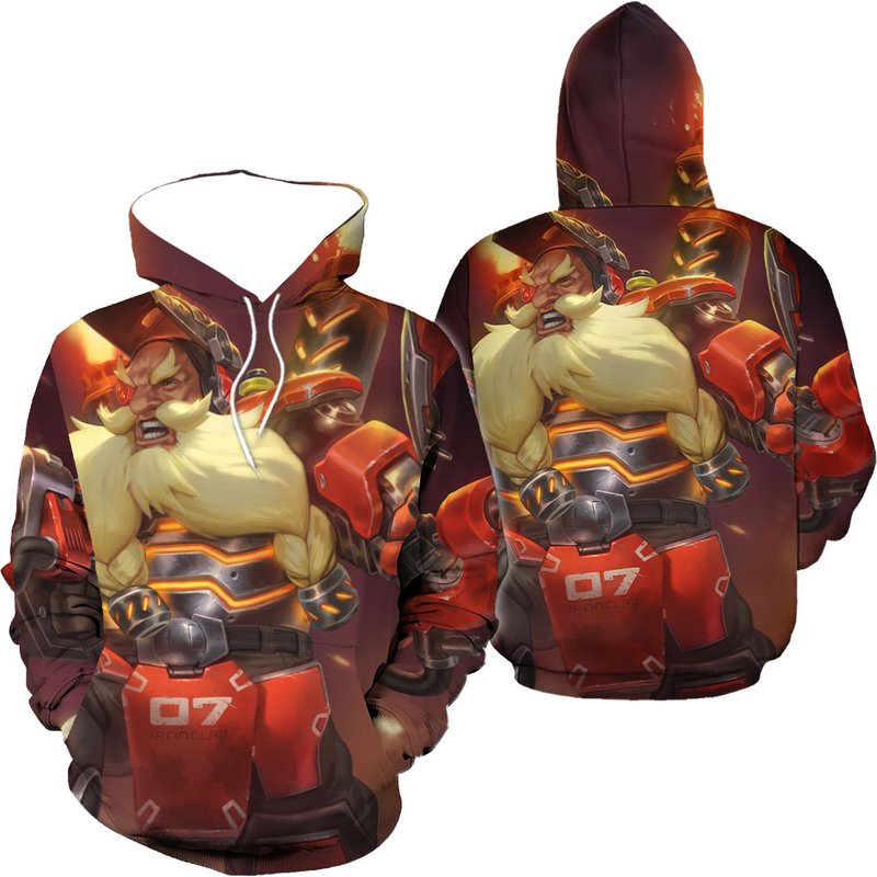 Overwatch Hoodie, Torbjorn 3d, All Over Print Sweatshirt For Men, Women, Kids, Unisex, Birthday Gift, Christmas — Sweats à capuche pour hommes