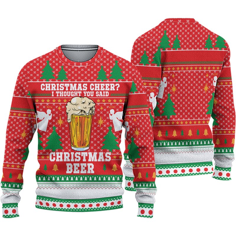 Christmas Beer Ugly 3d Sweater — Chandails pour hommes