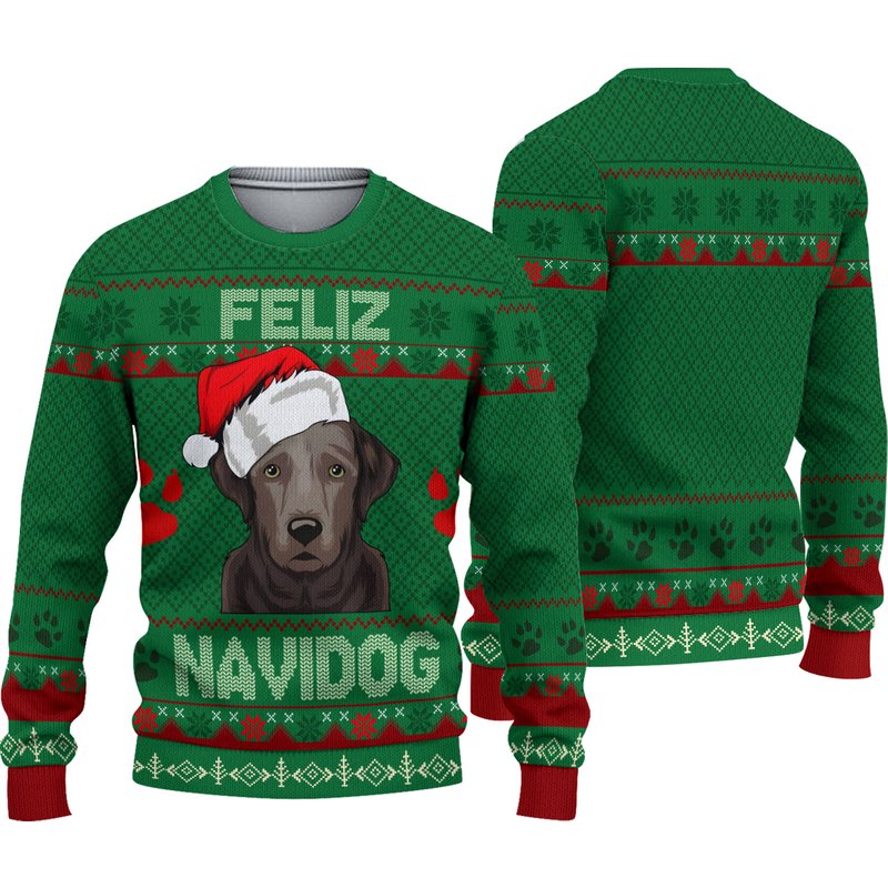 Feliz Navidog Labrador Unisex Ugly Christmas 3d Sweater