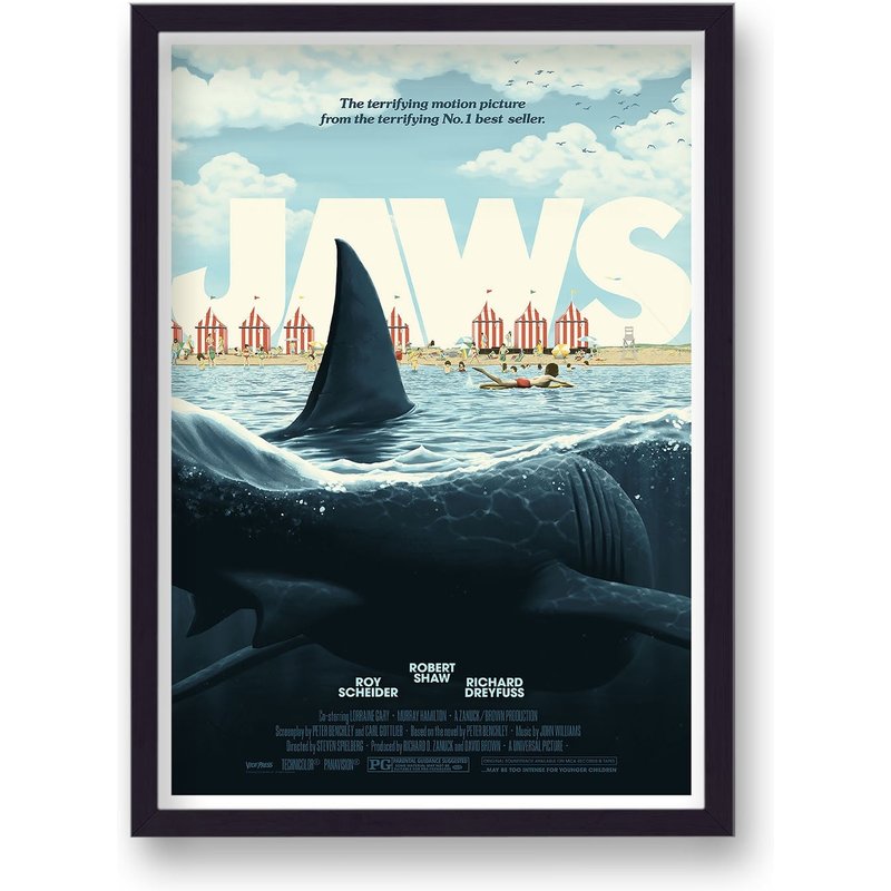 Jaws V10 Reimagined Movie Poster — Posters & Prints