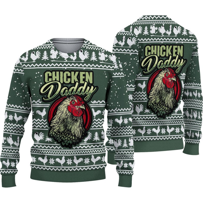 Chicken Daddy Ugly Christmas Sweater — Mens Sweaters