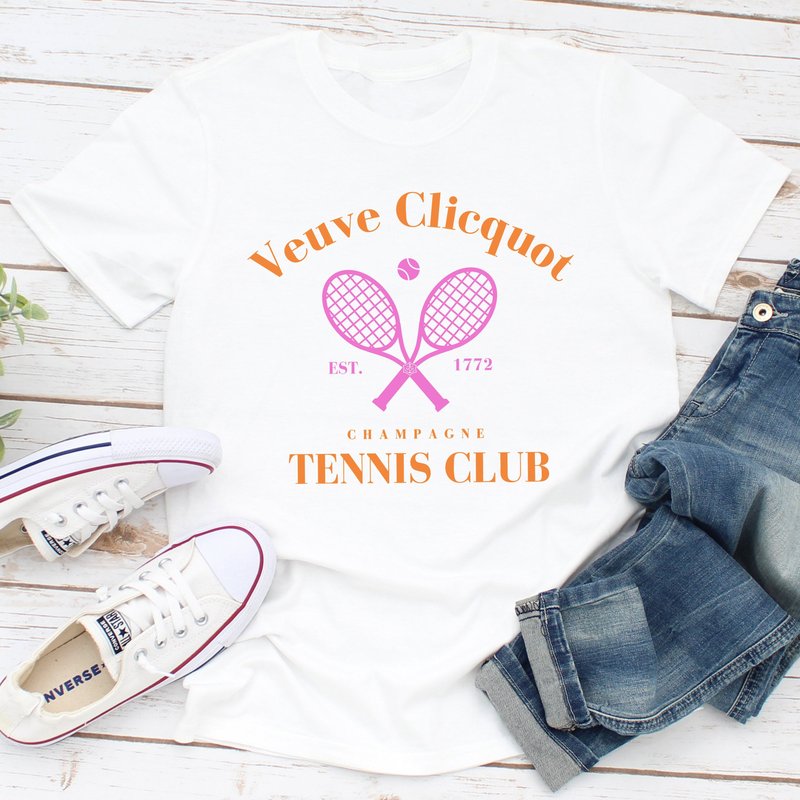 Champagne Tennis Club Shirt, Orange Champagne Ros T-shirt — Mens T Shirts