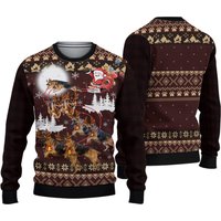 German Shepherd Reindeers And Santa Claus Sweater