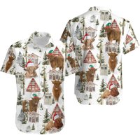 Highland Cow Christmas Hawaiian Shirt