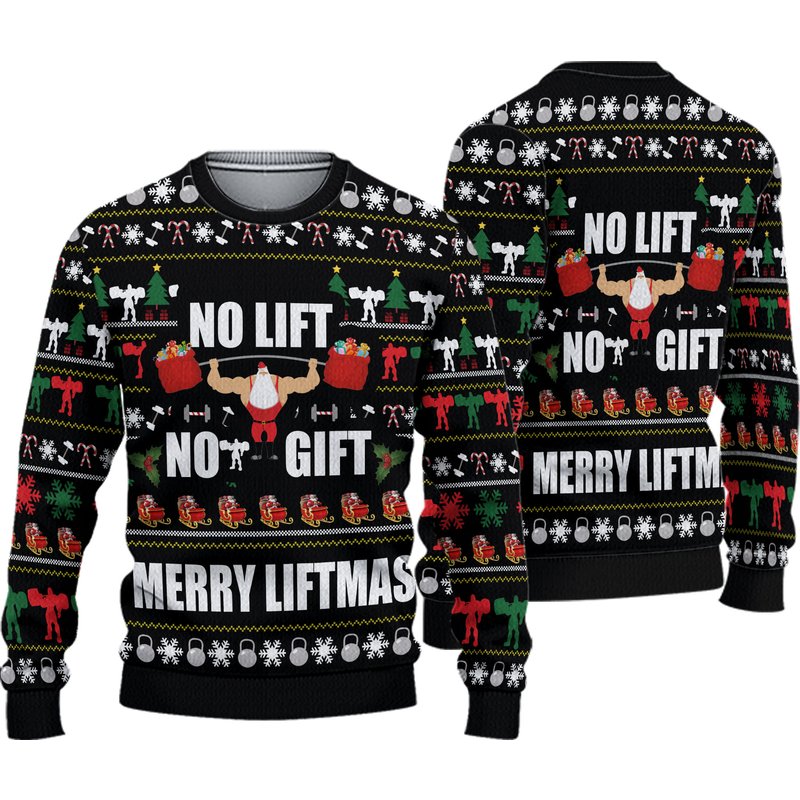 Merry Liftmas Ugly Christmas Sweater — Chandails pour hommes