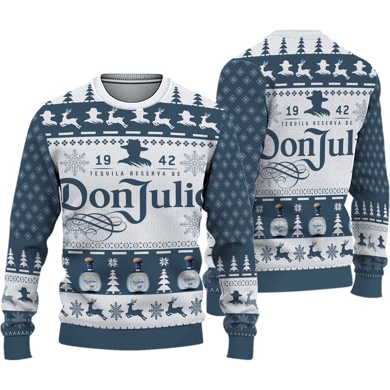 Don Julio Tequila Blue Ugly Christmas Sweater — Chandails pour hommes