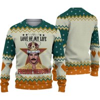 Love Of My Life Freddie Mercury Knitted Ugly Christmas Sweater