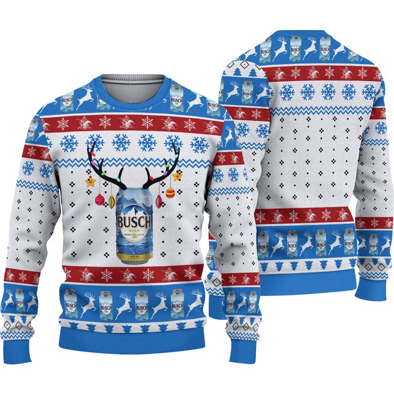 Busch Blue Beer Ugly Knitted Christmas Sweater — Chandails pour hommes