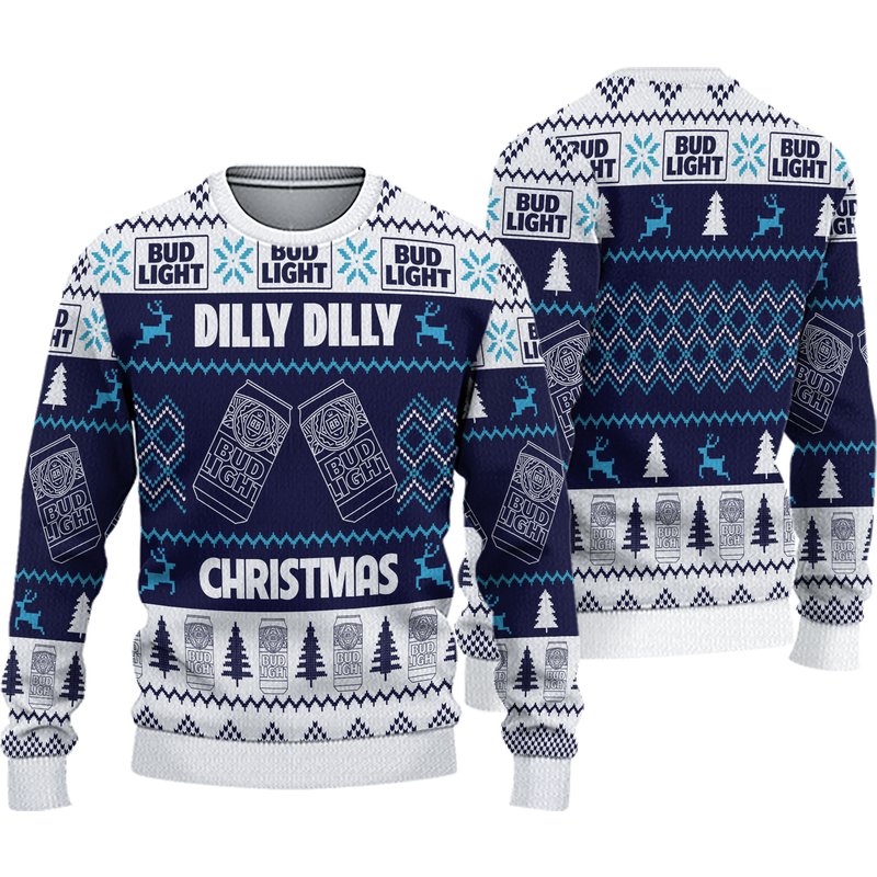Bud Light Dilly Dilly Ugly Knitted Christmas Sweater — Chandails pour hommes