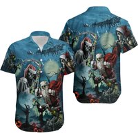 Santa Claus Skull Christmas Unisex Hawaiian Shirts