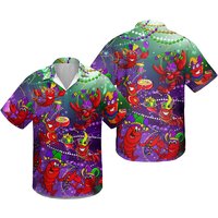 3d Mardi Gras Crawfish Crew Hawaiian Shirt