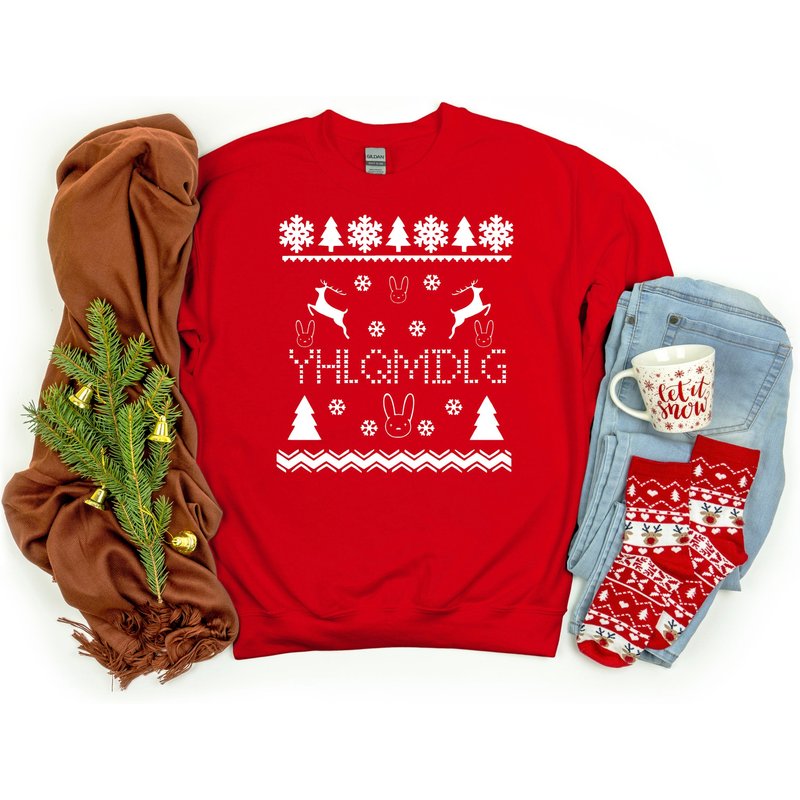 Bad Bunny Ugly Christmas Sweater, Holiday Gifts — Chandails pour hommes