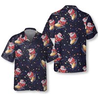 Santa Claus Riding Snowmobile Christmas Hawaiian Shirt