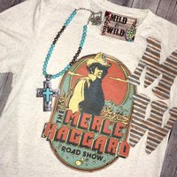 Merle Haggard Road Show Exclusive Weatern Fashion Graphic Tee