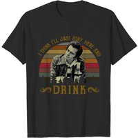 Merle Haggard I Think I'll Just Stay Here And Drink Vintage T-shirt — T-shirts pour hommes