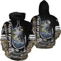 Bass Fishing 3d Hoodie — Sweats à capuche pour hommes
