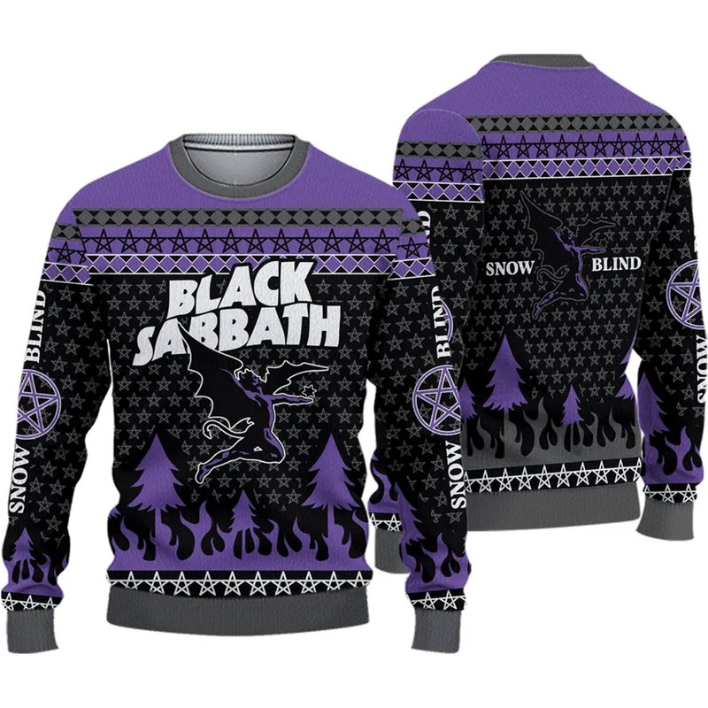 Black Sabbath Band 3d Ugly Sweater — Chandails pour hommes