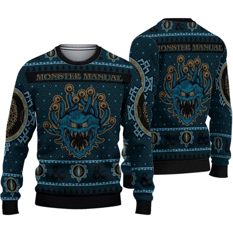 Dungeons & Dragons Monster Manual Ugly Christmas Sweater — Chandails pour hommes