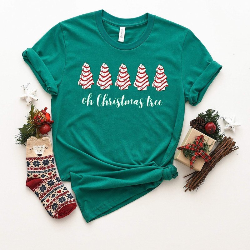 Christmas Tree Cake Shirt, Little Debbie Holiday Cake Shirt — T-shirts pour hommes