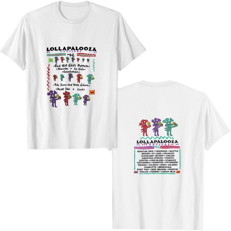 Vintage 1992 Lollapalooza T-shirt — T-shirts pour hommes