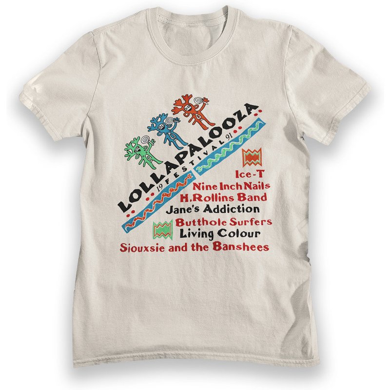 Lollapalooza 1991 Festival Vintage Style T-shirt — T-shirts pour hommes