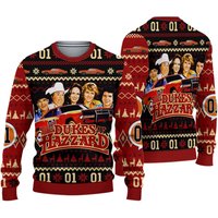 The Dukes-of-hazzard Premium 3d Ugly Knitted Christmas 3d Sweater