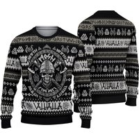 Viking Valhalla-la Ugly Knitted Christmas Ugly Sweatshirts