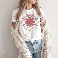 Red Hot Chili Peppers Distressed Outlined Asterisk Logo Shirt — T-shirts pour hommes