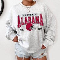 Alabama Crimson Football Sweatshirt, Vintage Style Alabama Football — Sweats à capuche pour hommes