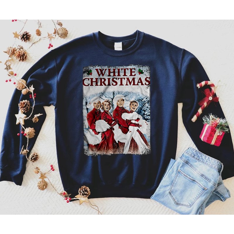 Vintage White Christmas Movie 1954 Sweatshirt, Christmas Musical Movie Sweatshirt — Mens Hoodies