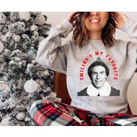 Smilling Is My Favorite Buddy Elf Christmas Sweatshirt, Elf Christmas Sweatshirt — Sweats à capuche pour hommes