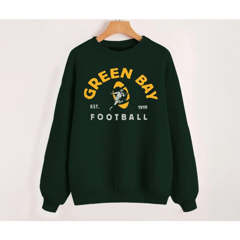 Green Bay Football Vintage Est 1919 Forest Green Sweatshirt — Sweats à capuche pour hommes
