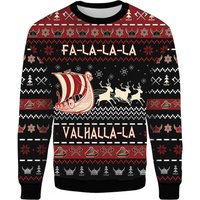 Falalala Valhalla Viking Ugly Christmas Sweater All Over Print,xmas Sweater, Xmas 2022 Gift,christmas Gift,christmas Gift Sweater