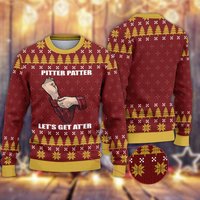 Letterkenny Pitter Patter Lets Get At'er Ugly Christmas Sweater Apparel,xmas Sweater, Xmas 2022 Gift,christmas Gift,christmas Gift Sweater