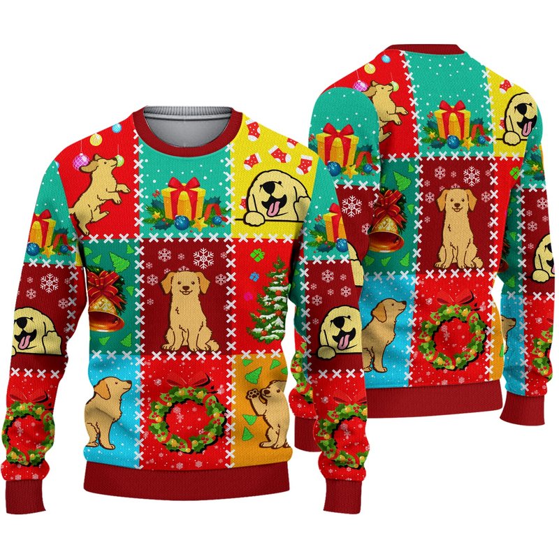 Golden Retriever Dog Lovers Christmas Wishes Ugly Sweater — Chandails pour hommes