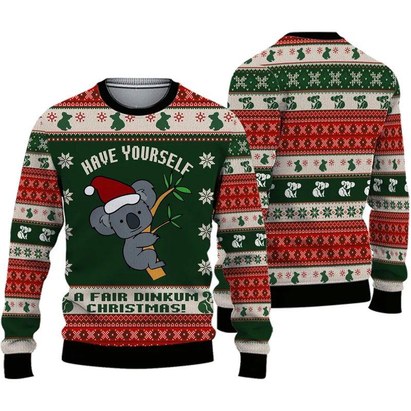 Koala Australian Fair Dinkum Christmas Ugly Christmas Sweater — Chandails pour hommes