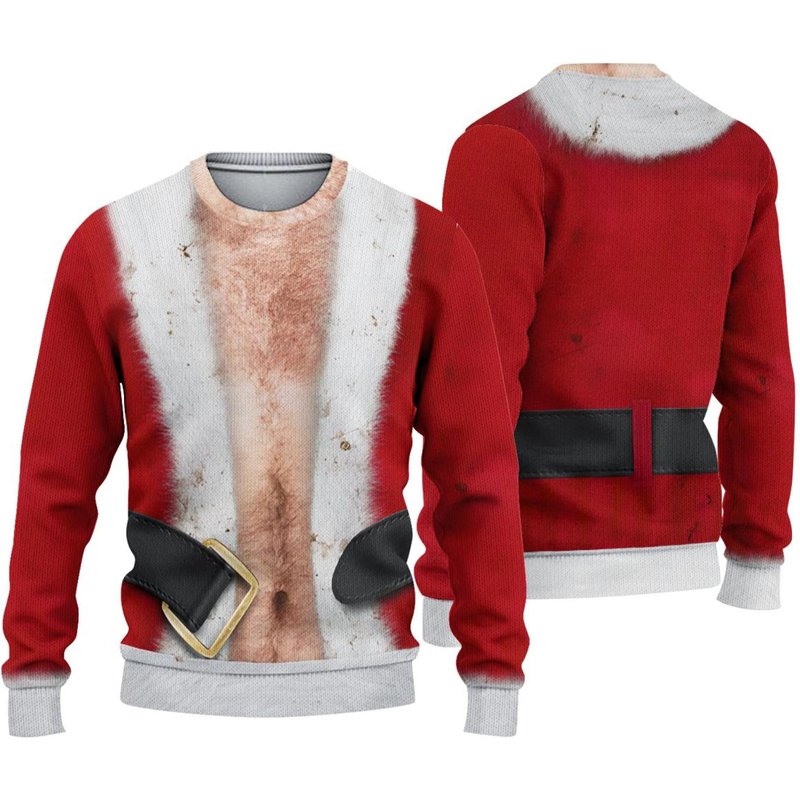 Funny Santa Claus Ugly Christmas 3d Sweater — Chandails pour hommes