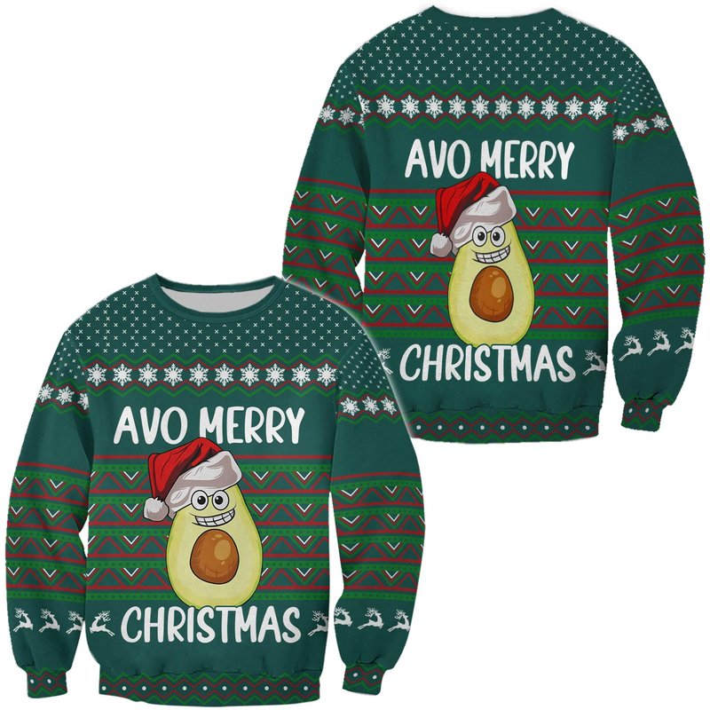 Avocado Christmas 3d Sweater — Chandails pour hommes