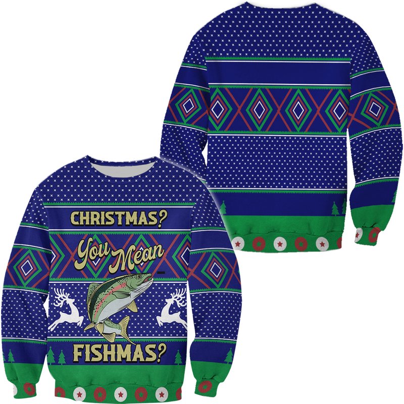 Fishmas Ugly Sweater, Merry Fishmas Sweater — Chandails pour hommes