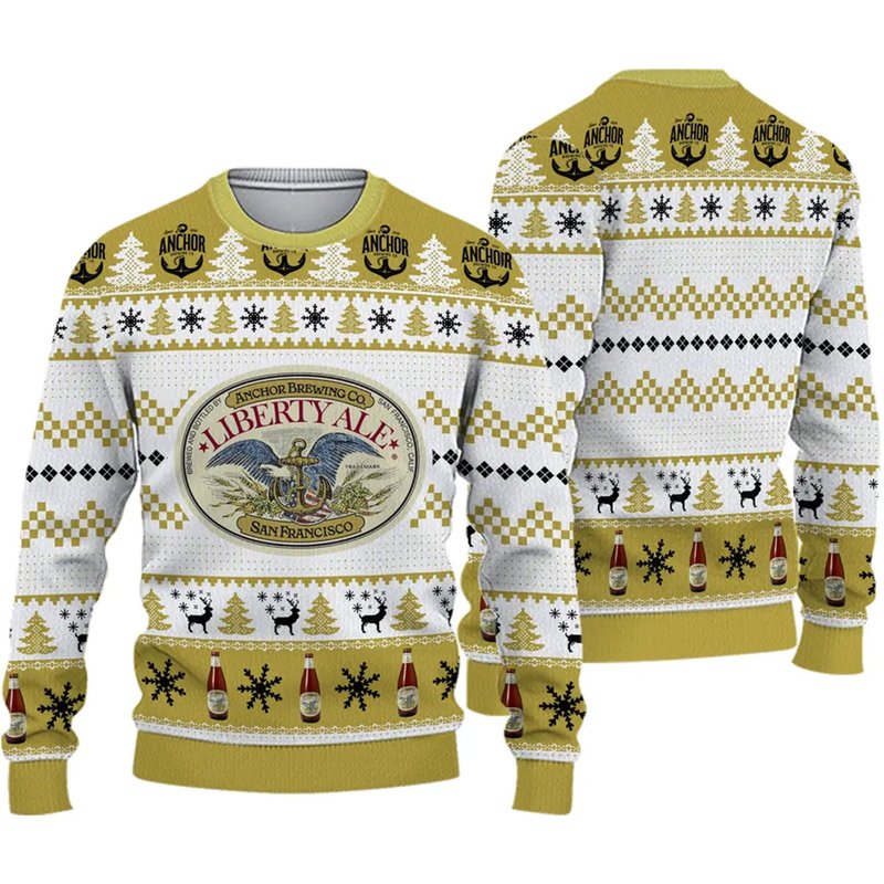 Anchor Brewing Liberty Ale Beer San Francisco Chrismas 3d Sweater — Chandails pour hommes