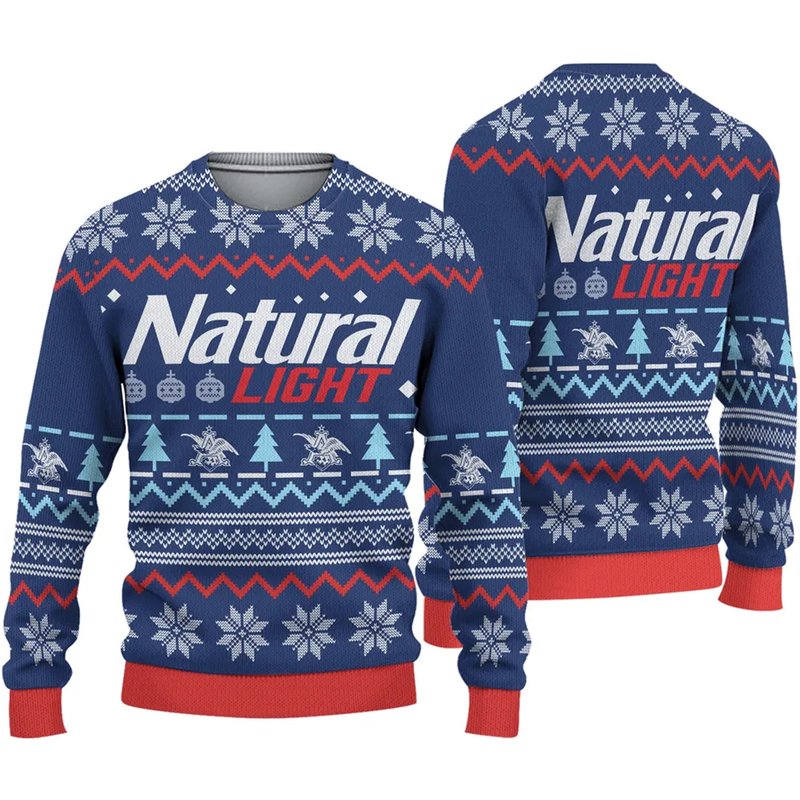 Natural Light Ugly Sweater Beer Drinking Christmas 3d Sweater