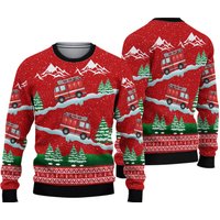 Firefighter Car Christmas Ugly Christmas 3d Sweater
