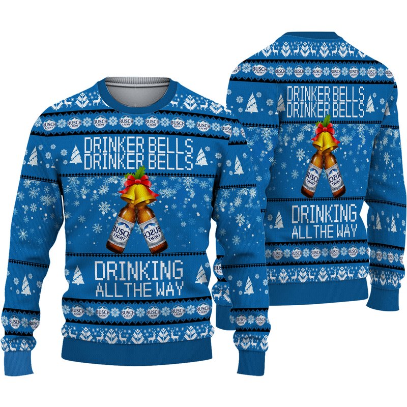 Light Beer Drinker Bells Drinker Bells Drinking Christmas 3d Sweater — Chandails pour hommes