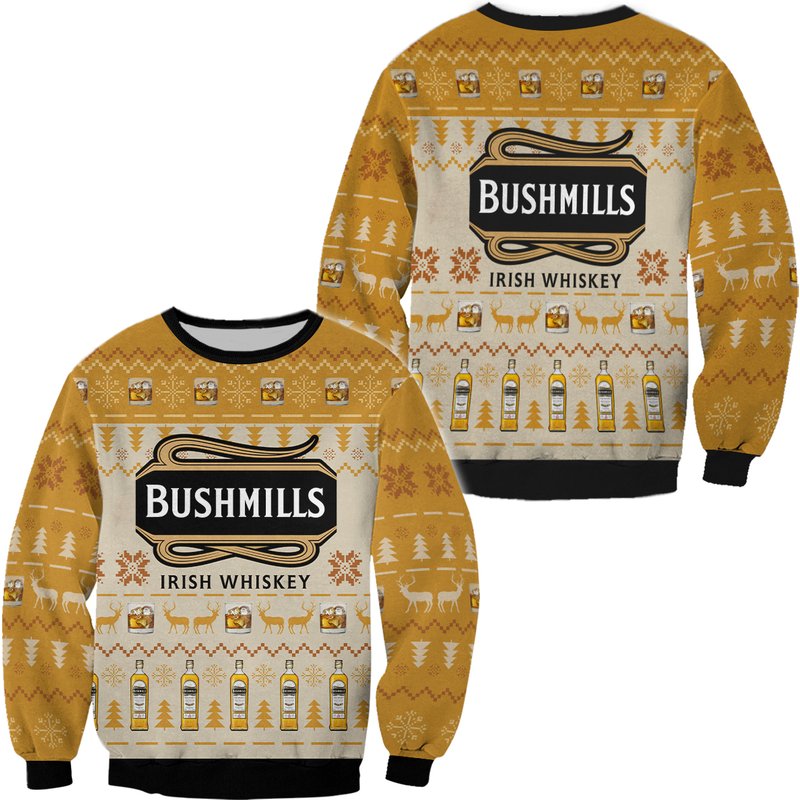 Bushmills Irish Whiskey 3d Print Christmas Sweater,gift For Xmas 3d Sweater — Chandails pour hommes