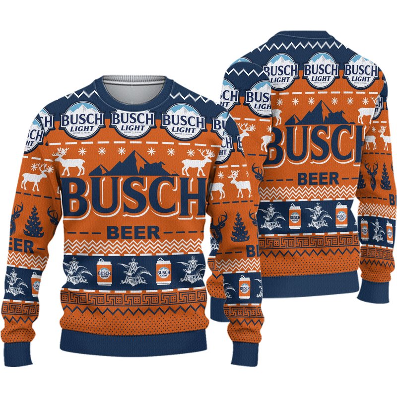 Light Beer Beer Orange Ugly Sweater Christmas 3d Sweater — Chandails pour hommes