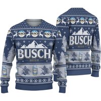 Busch Beer Mountain Ugly Sweater Christmas