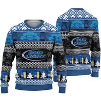 Bud Light Beer Black Blue Ugly Sweater